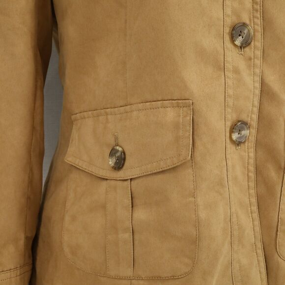 Coldwater Creek Jacket Womens 4 Rust Brown Microsuede Lined Blazer Button Up - Picture 11 of 16